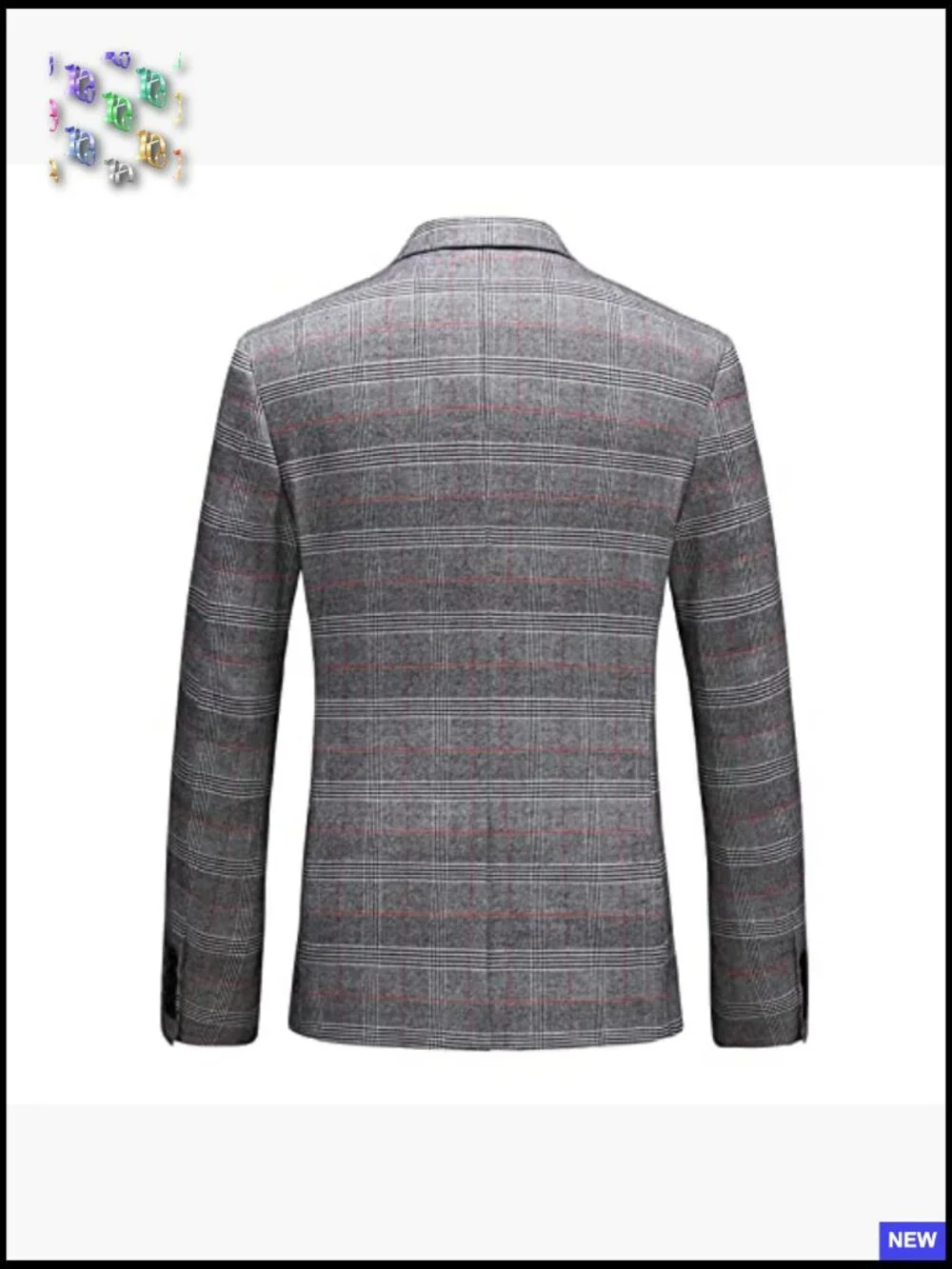 Slim Fit Plaid Blazer Classic Casual Wedding Party Sport Coat Elegant